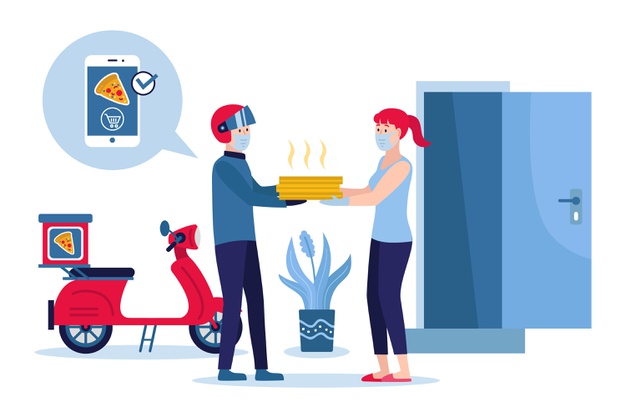 Livreur Livresto livrant un repas à domicile en Tunisie